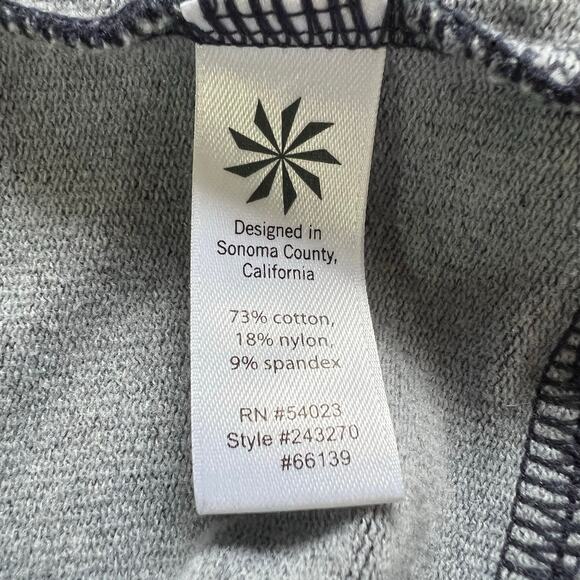 Athleta Womens Athletic Shirt Top V Neck Long Sleeves Drawstring Hem Blue Black - Picture 7 of 8